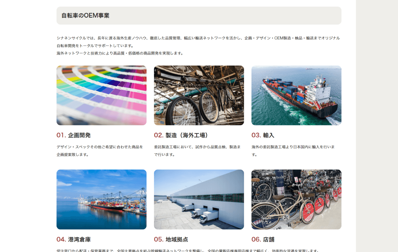 シナネンサイクル コーポレートサイト